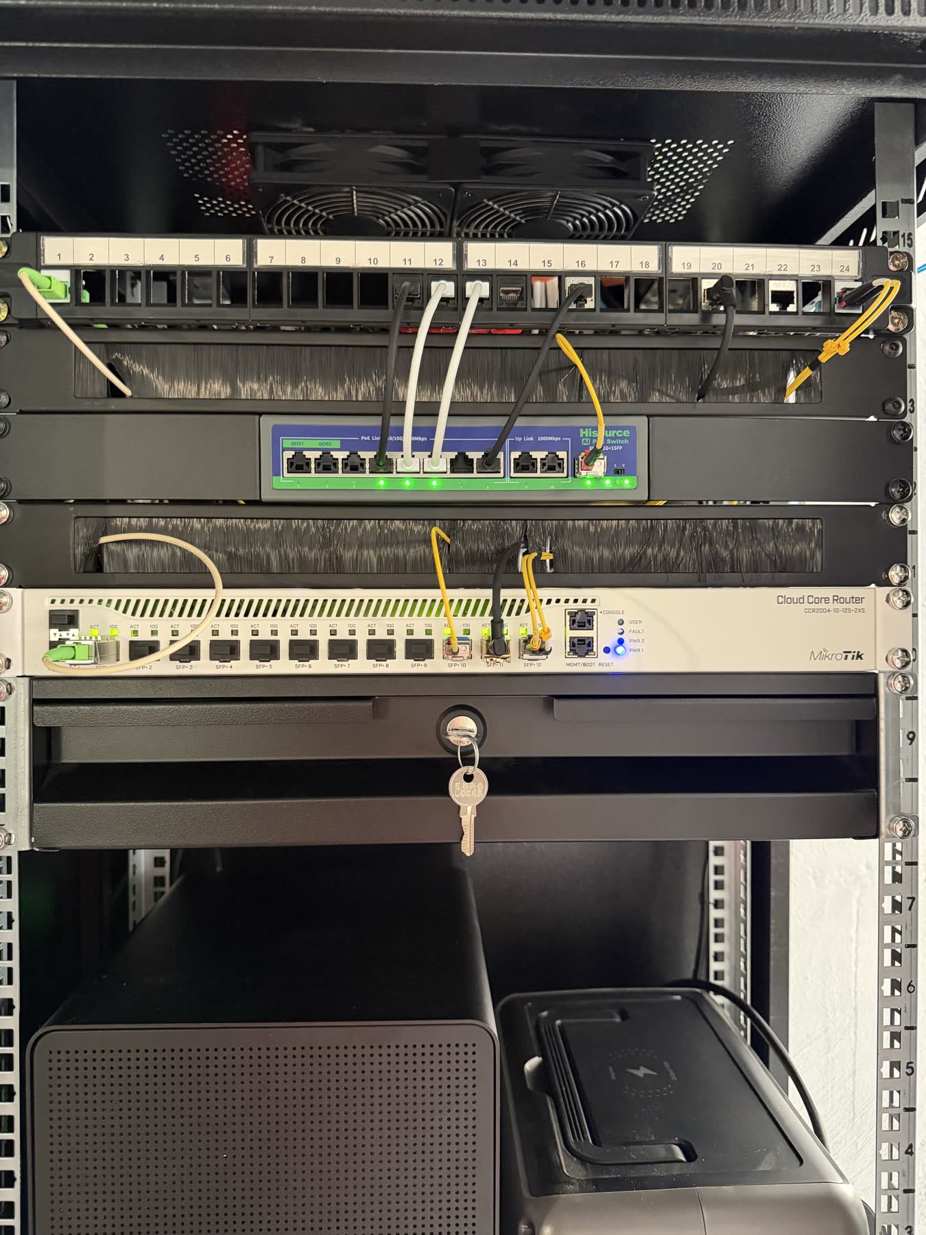 Le switch PoE dans le rack.